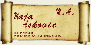 Maja Ašković vizit kartica